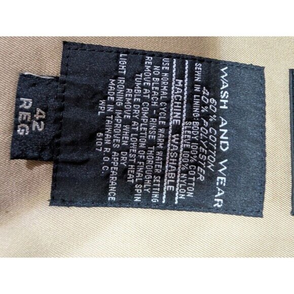 Vintage Oleg Cassini Men Tan Trench Coat 42R Removable Wool Lining Belted - Picture 5 of 16